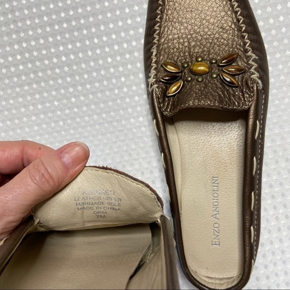 Enzo Angiolini Leather Slides 7 - Picture 4 of 6